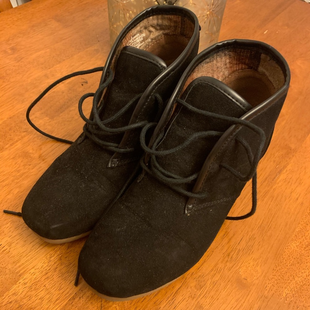 Black Suede Wedges